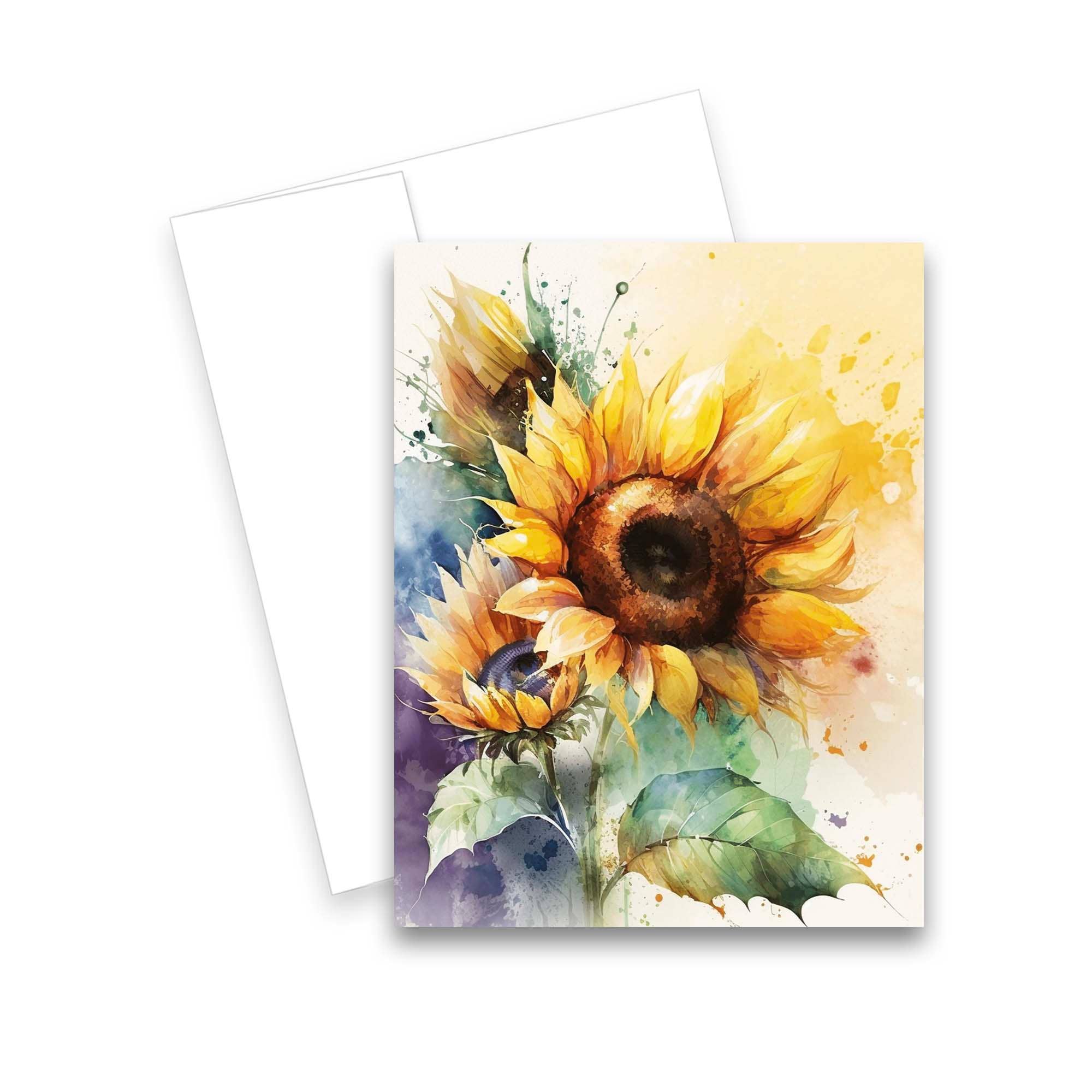 Aria Rae - Wholesale Everyday Greeting Card - Assorted Vintage Sunflower Field Greeting Cards, Set of 62