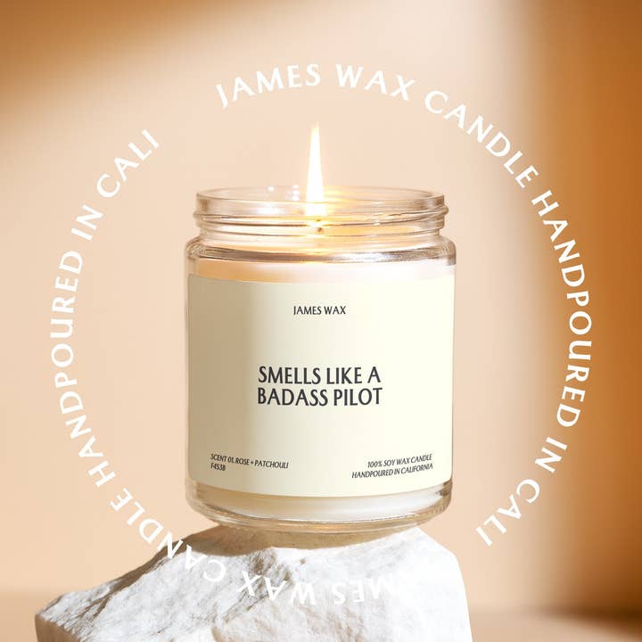 James Wax - Wholesale Jar/Filled Candle - Pilot Gift Smells Like A Badass Pilot Candle For New Pilots For Aviators F453B