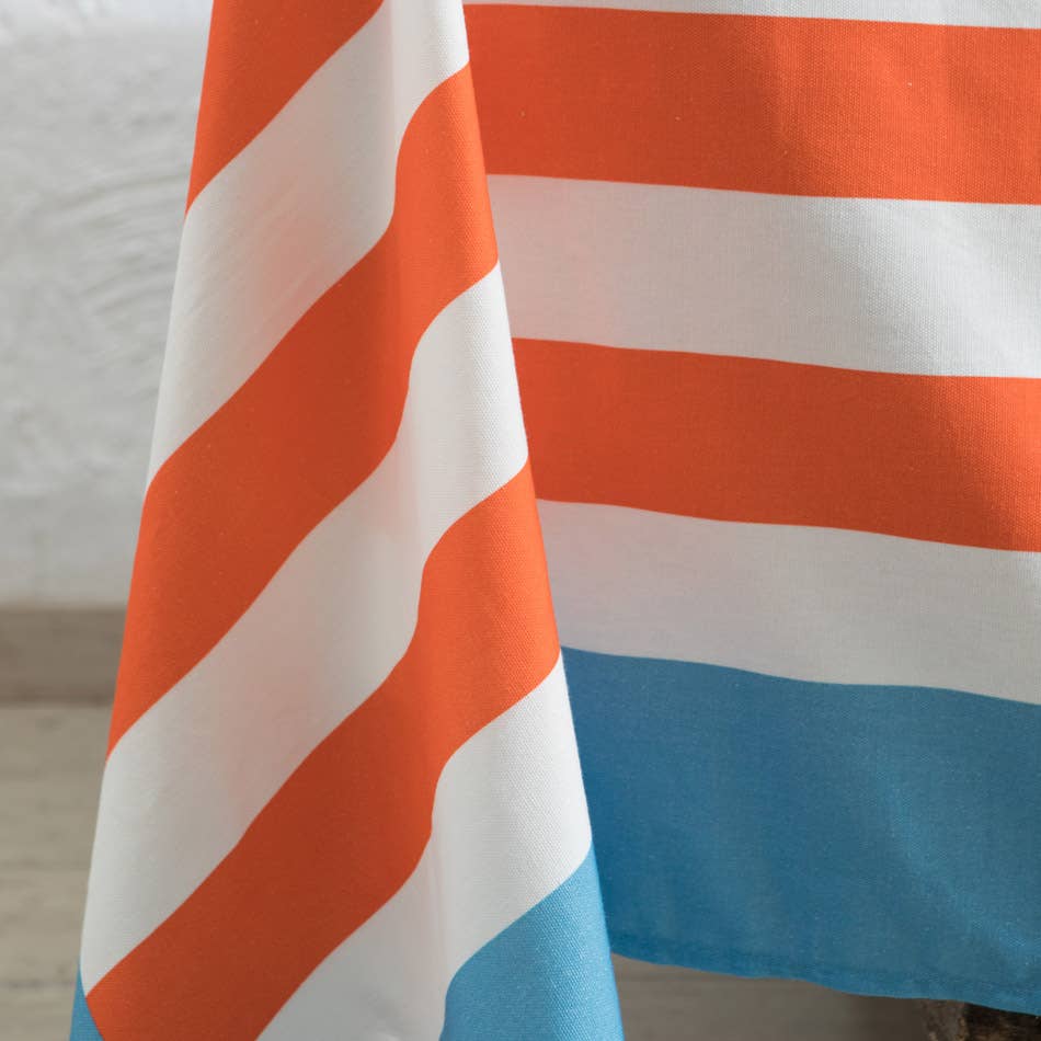 Mahe Homeware - Wholesale Tablecloth - Orange Stripe Tablecloth2