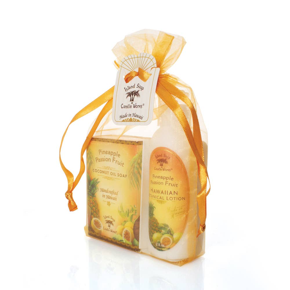 Island Soap & Candle Works - Wholesale Gift Bag Set/Pack - Pineapple Passion Organza Gift Bag2