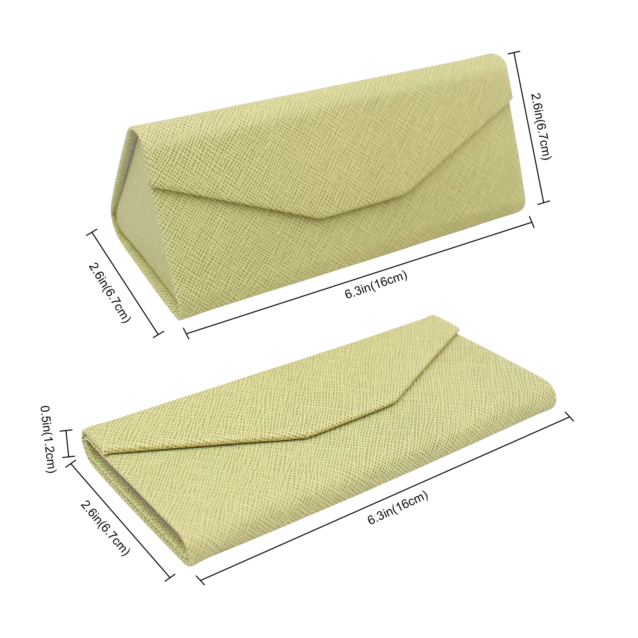 Real Sic - Vendita all'ingrosso Custodia/supporto per occhiali - Unisex - Custodia rigida pieghevole per occhiali in ecopelle tinta unita - oliva1