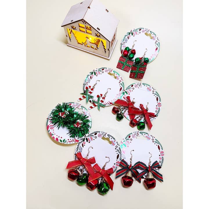 ASSORTED COLOR Christmas Theme Dangle Earring Set for wholesale on Faire2