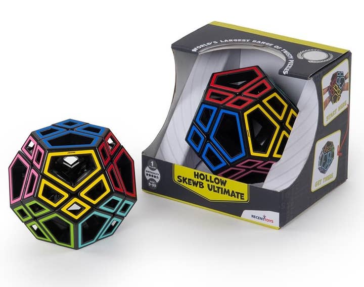 Meffert's Hollow Skewb Ultimate 12-Faced Brainteaser Puzzle for wholesale by Smart Toys and Games