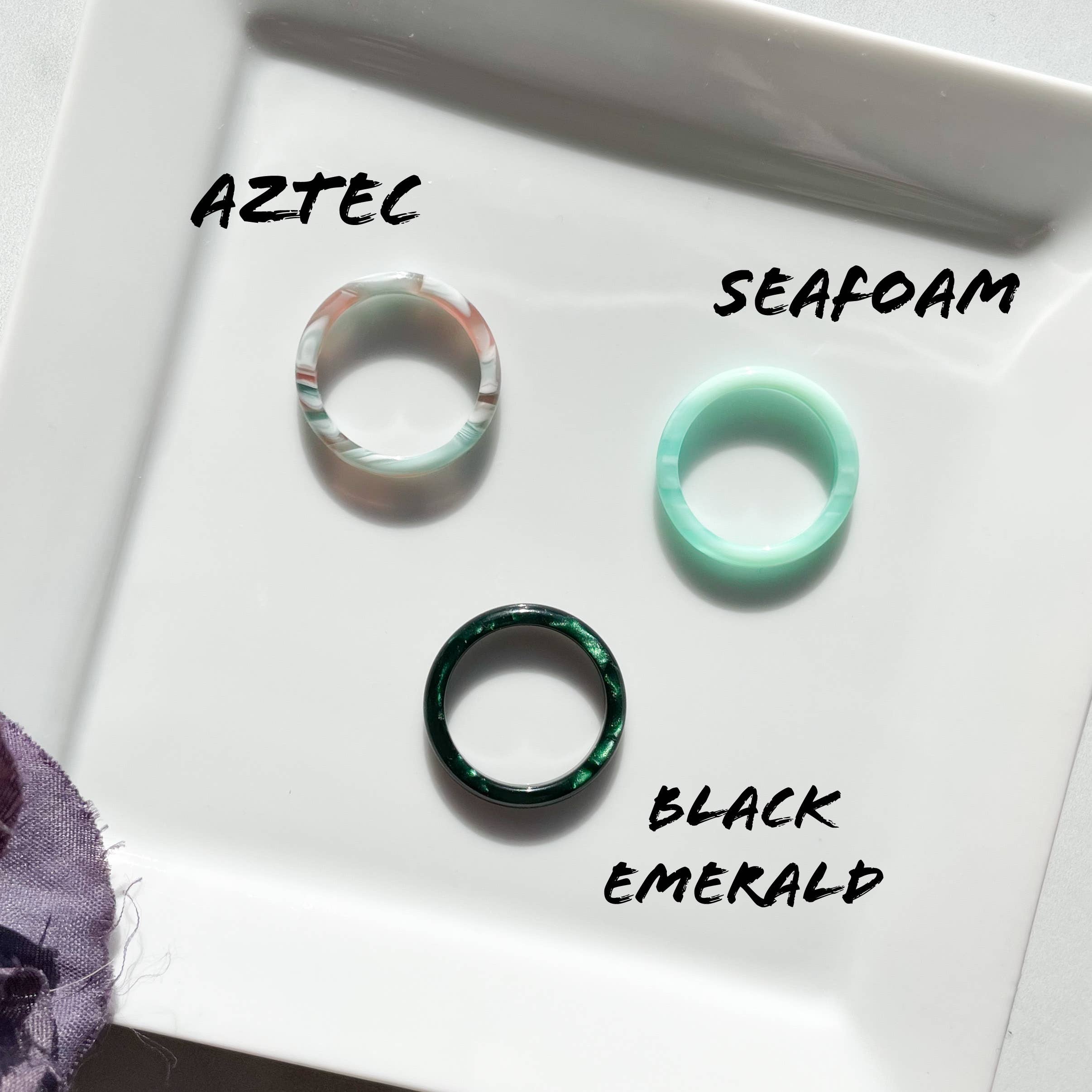 Fenna&Fei - Wholesale Band/Stacked Ring - 8 Pack - Round Ring Collection Tortoise Shell Stacking Ring0