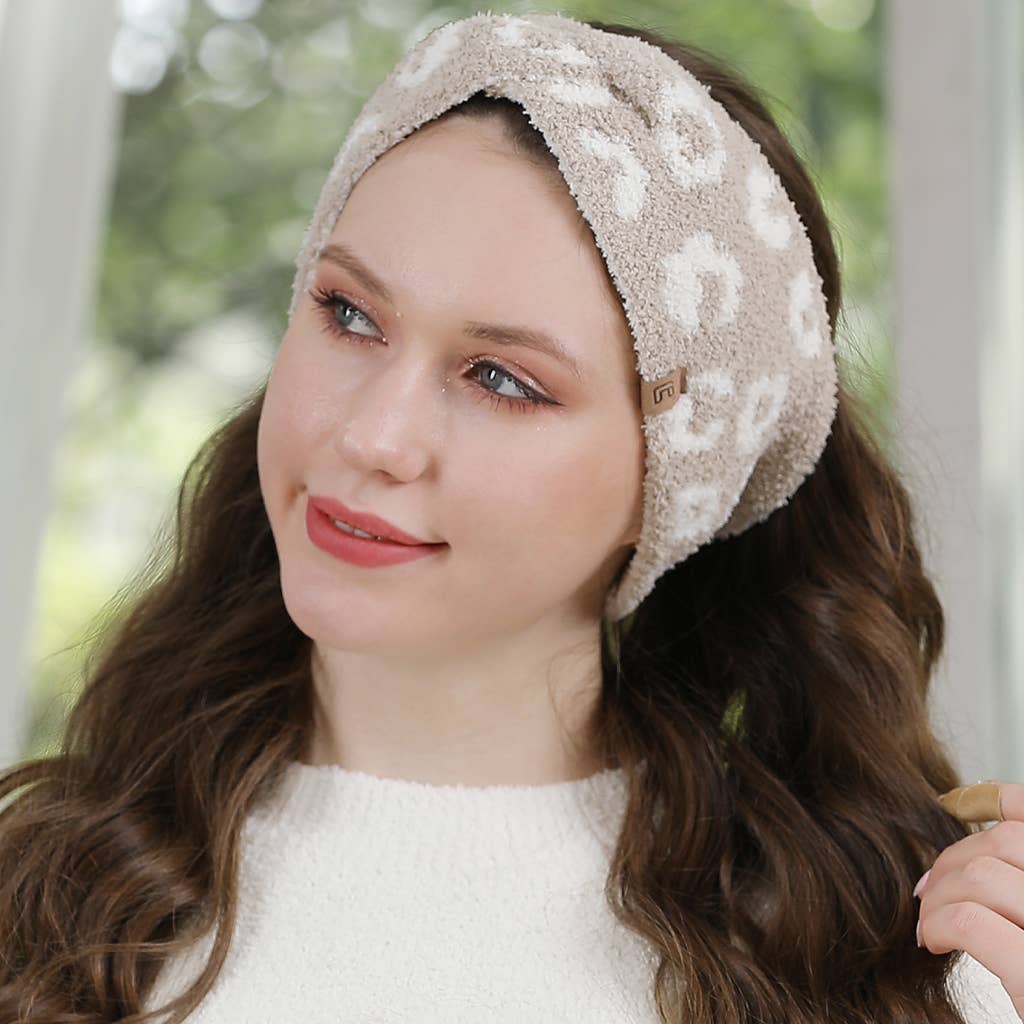 Leopard Pattern Twist Knot Headband  for wholesale on Faire7