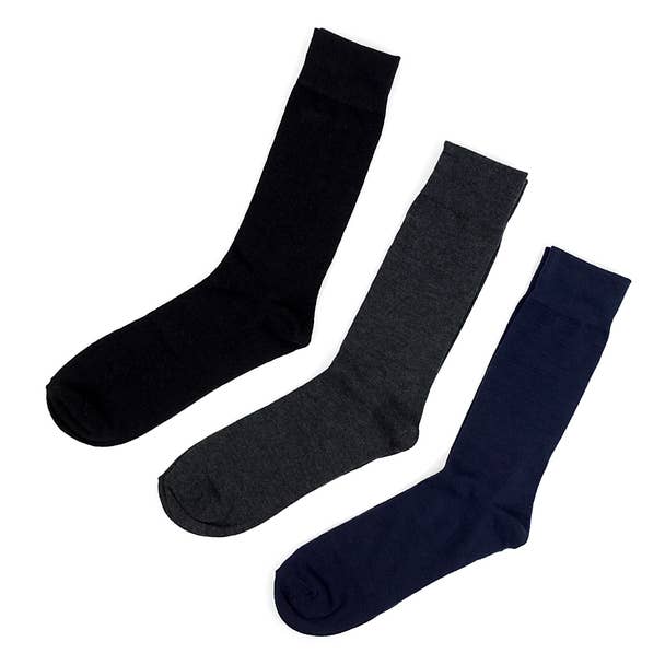 Selini New York - Wholesale Socks – Men's - Assorted Pack (3 Pairs) Men's Solid Dressy Fancy Socks3