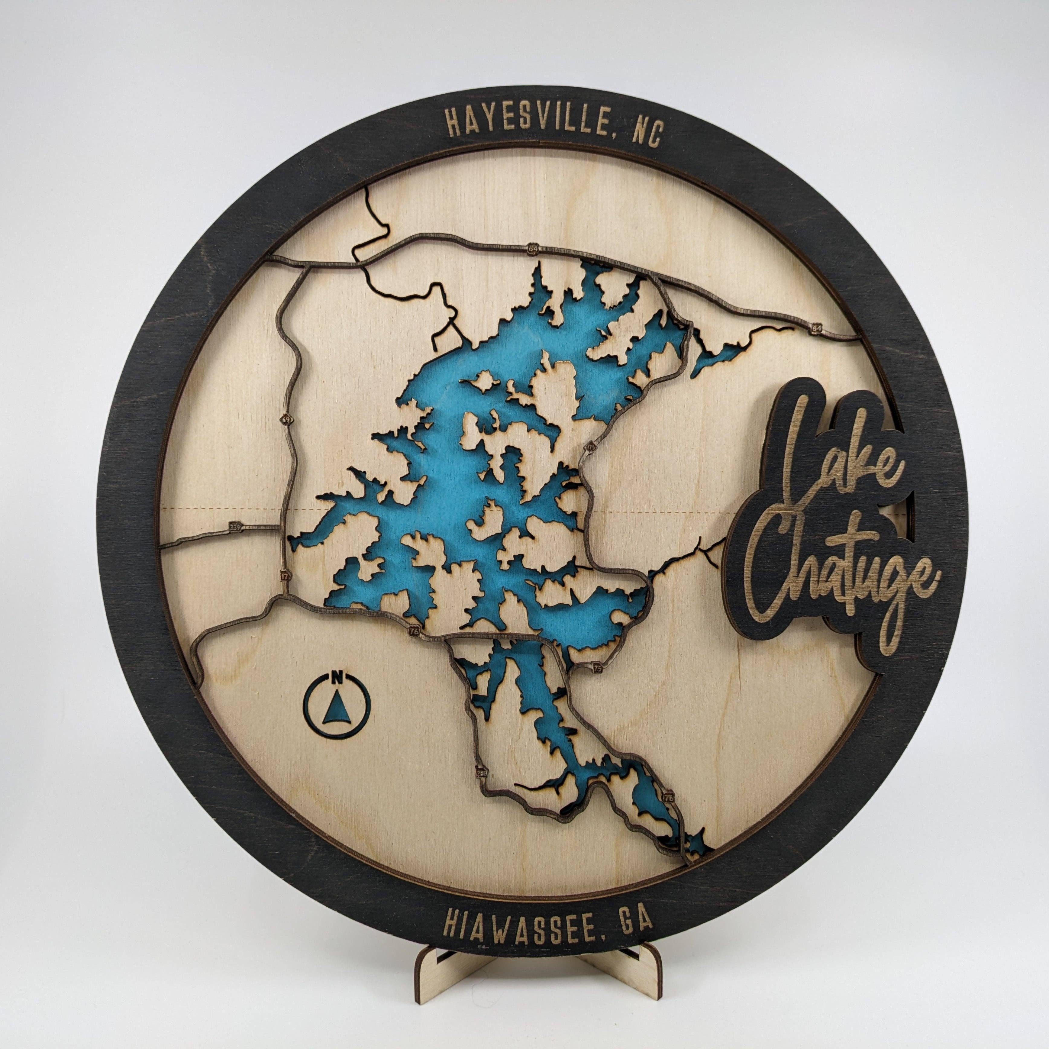 Chatuge Woodsmith Company - Venta al por mayor Mapas - Mapa en Capas del Lago Chatuge - Redondo3