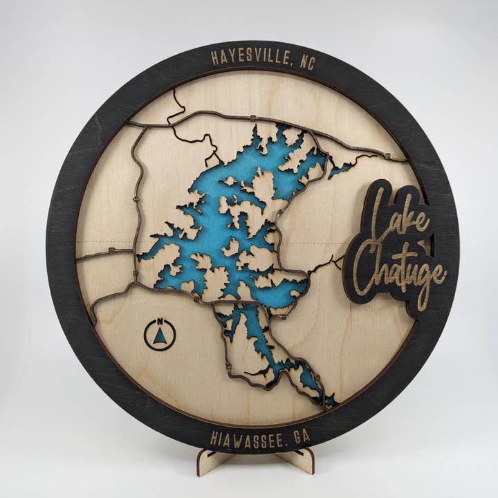 Chatuge Woodsmith Company - Venta al por mayor Mapas - Mapa en Capas del Lago Chatuge - Redondo3