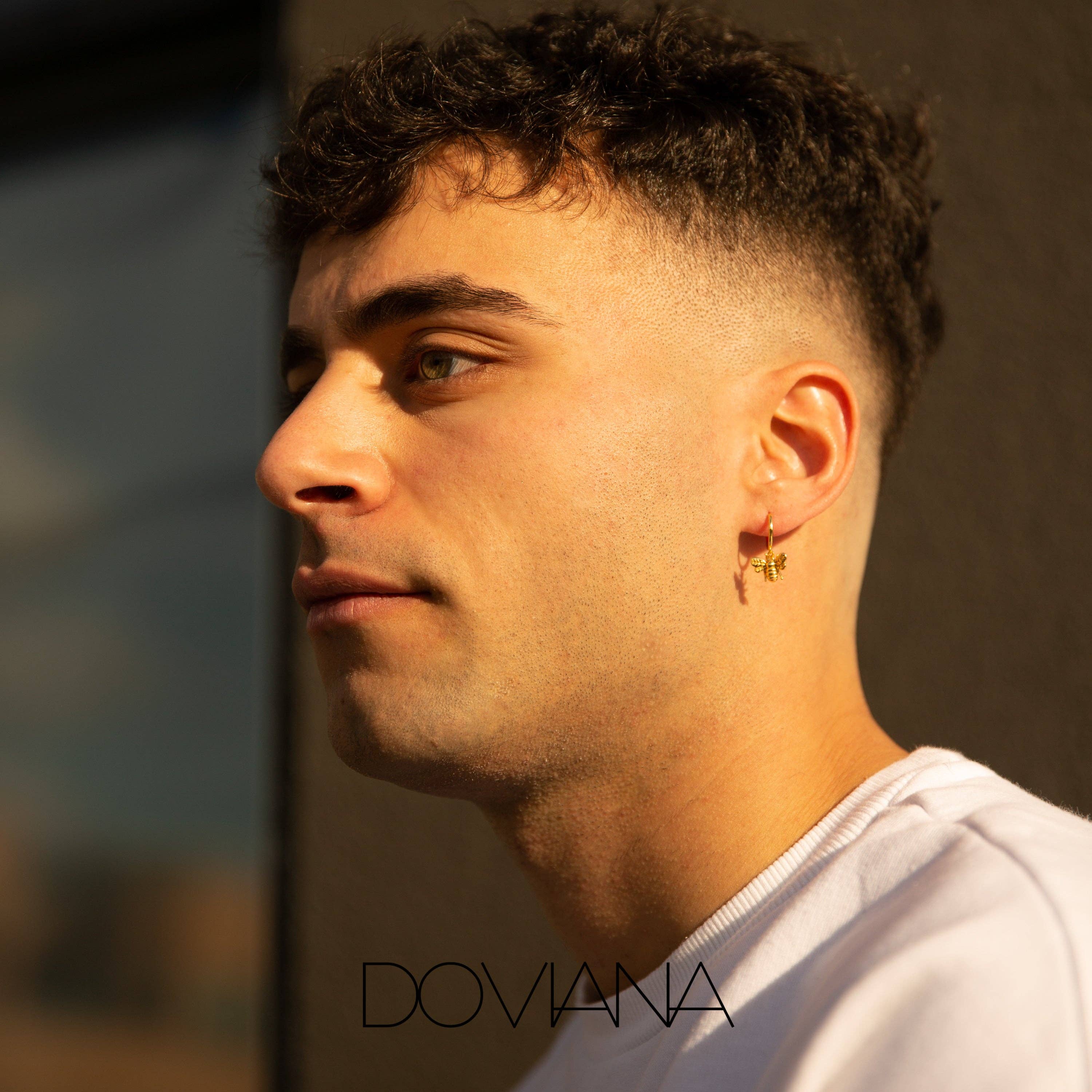 DOVIANA - Venta al por mayor Pendientes de aro pequeños - Aros delicados con forma de abeja2