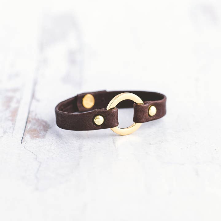 Giving Bracelets - Vente Bracelet jonc - Bracelet en cuir One Love - Doré3