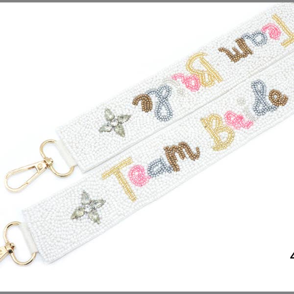 What's Hot - Wholesale Bag Strap - Women's - White Team Bride Camo Beaded Purse Strap