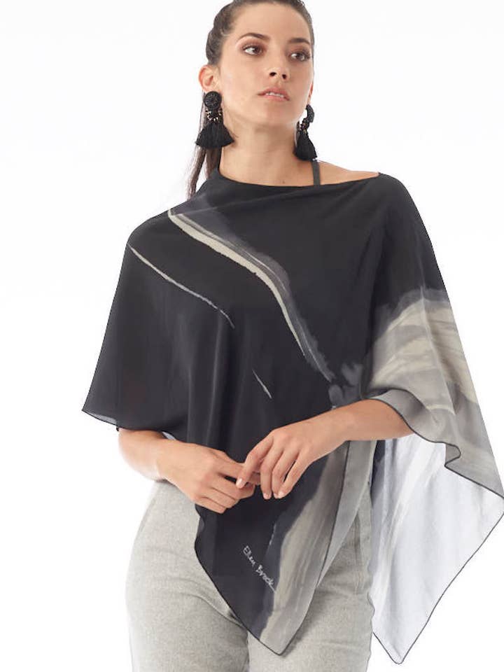 Silk Poncho - Barcelona for wholesale by Ellen Brook