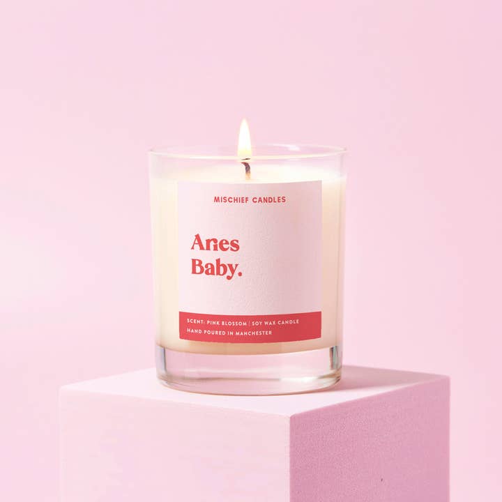 Mischief Candles – Großhandel Kerze im Glas / gefüllte Kerze – Widder-Geburtstagsgeschenk Lustiges Sternzeichen-Geburtstagsgeschenk