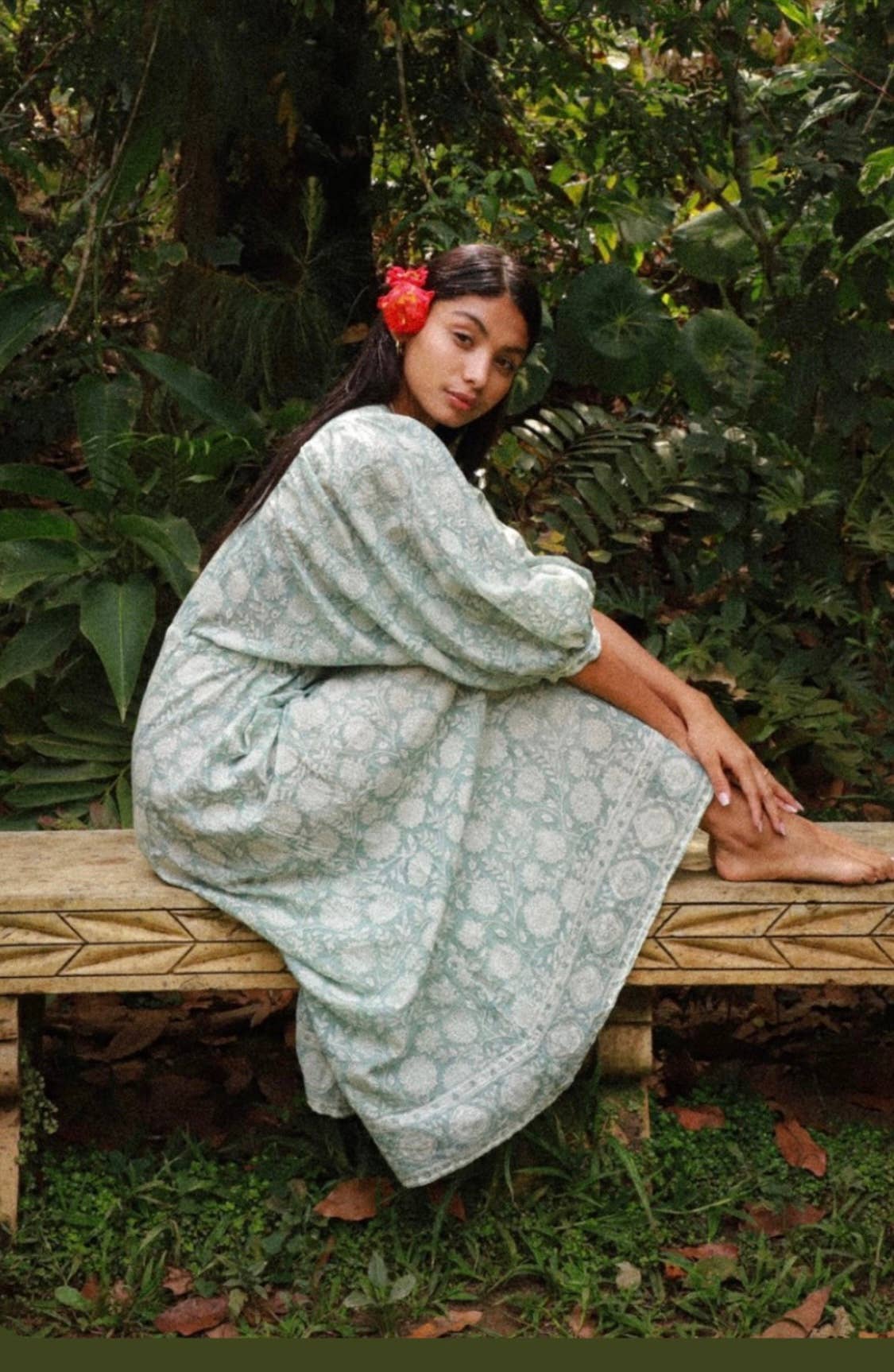 The Fox and The Mermaid - Wholesale Dress - Women's - Block Printed Drawstring Cotton Dress (Indra)2