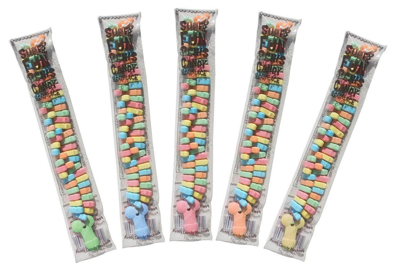 Little Genie Productions - Wholesale Hard Candy - Super Fun Penis Candy Necklace - POP Display of 244
