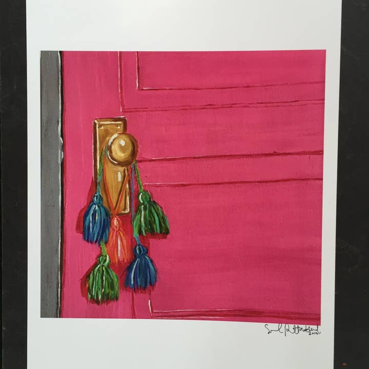 Porta rosa con nappe per la vendita all'ingrosso da parte di ZouZou's Basement