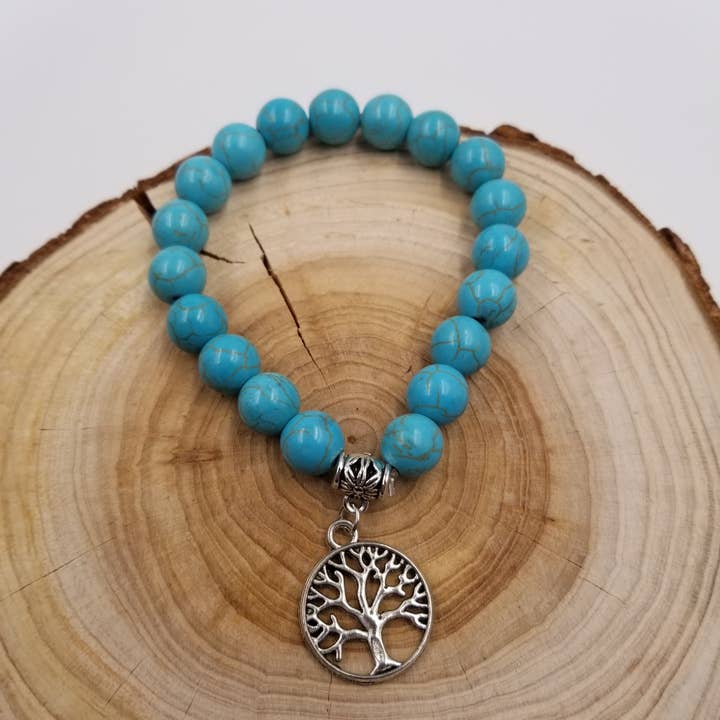 CHAKRA JEWELRY - Wholesale Beaded Bracelet - Tree Of Life Turquoise Beaded Bracelet1