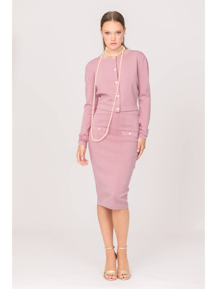 Blush Jacket With Pockets And Buttons 65% Vi 35% Pl for wholesale on Faire