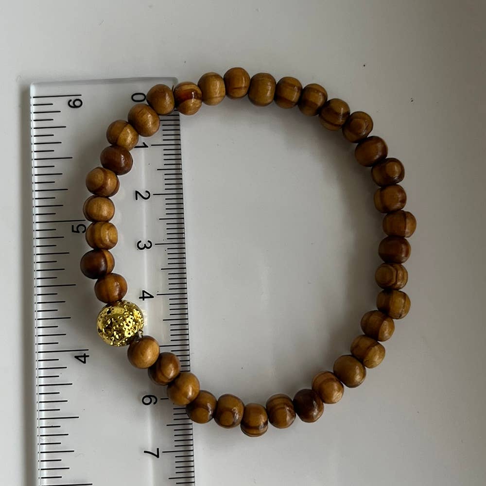 VIE – wholesale Aromatherapy bracelet – Wood and Electroplated Lava Stone Diffuser Bracelet3