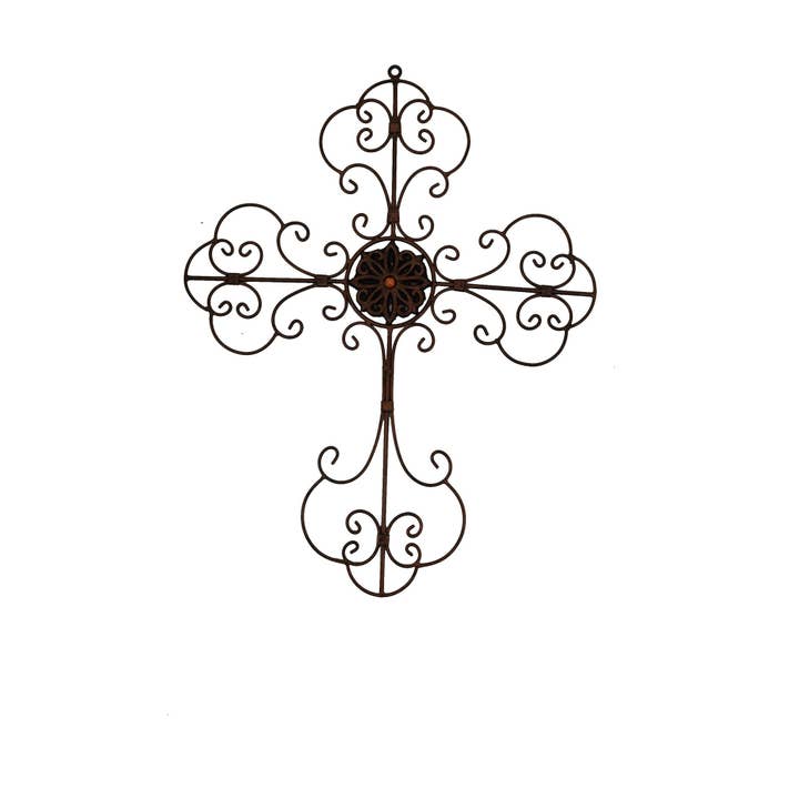 Croix en métal rouillé de 23,5" x 18" pour la vente par Tremont Floral Supplies
