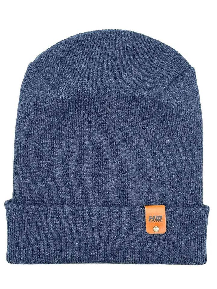 HAAKWEAR H-Stitch Cuffed Beanie - NEW Designed and Made in USA (Patented Design) - Denim Blue for wholesale by HAAKWEAR Beanies