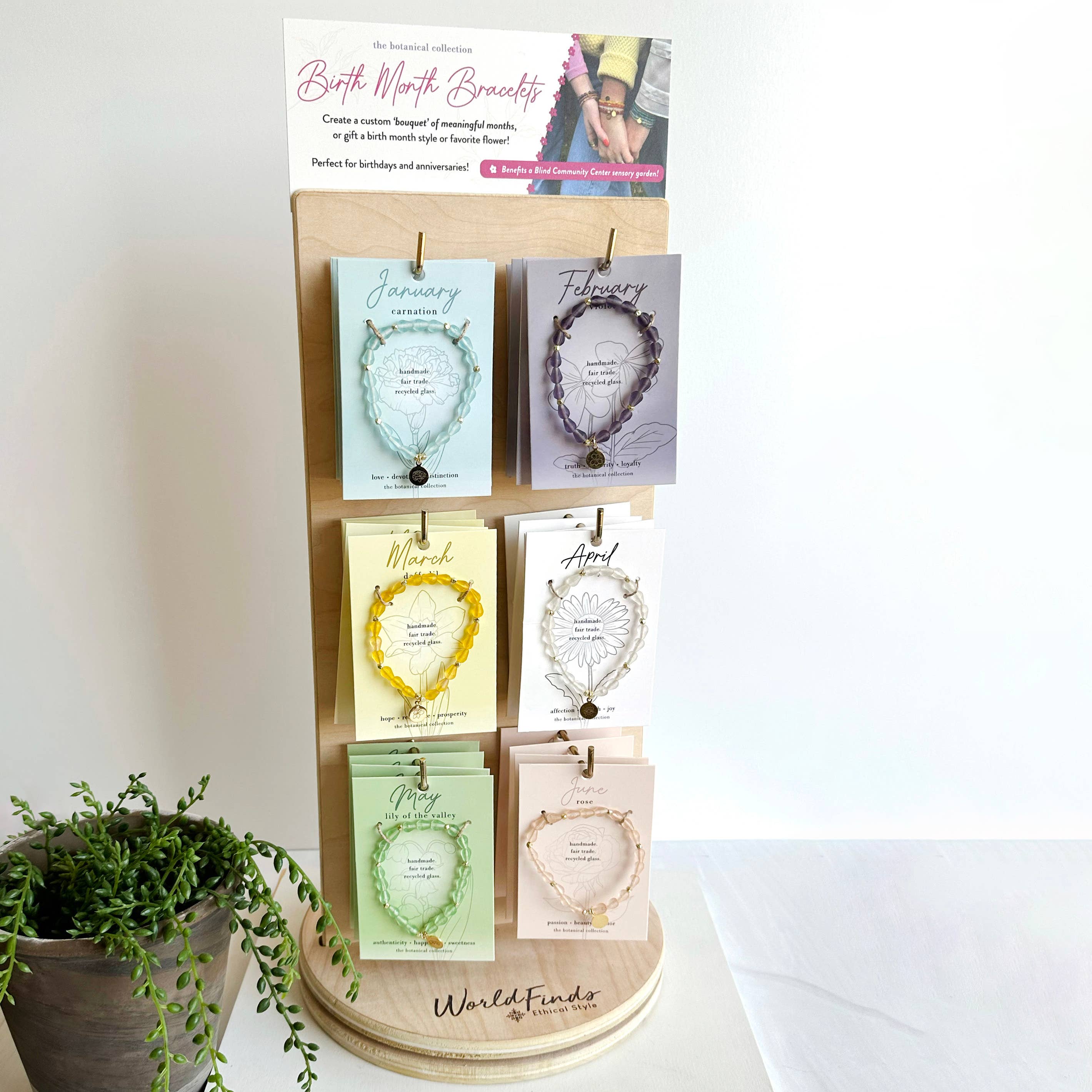 WorldFinds - Wholesale Retailer Display - Jewelry - Botanical Collection Bracelet Display Package4