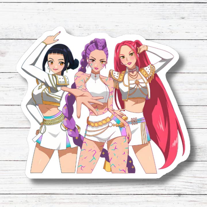 Huntrix Anime- KPop Huntrix Klistermärke/Magnet för wholesale av Oily Graphic Creations
