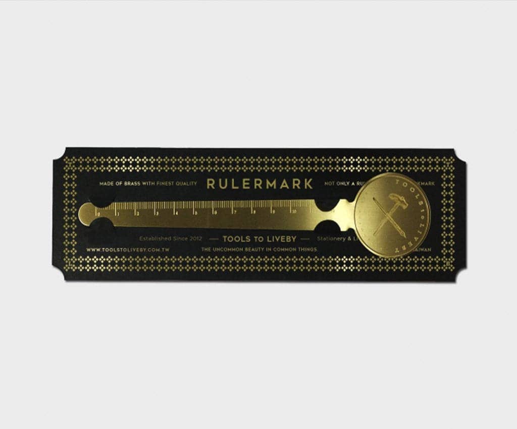 Notable Designs (UK) – wholesale Bookmark – Tools to Live By - Brass Rulermark0