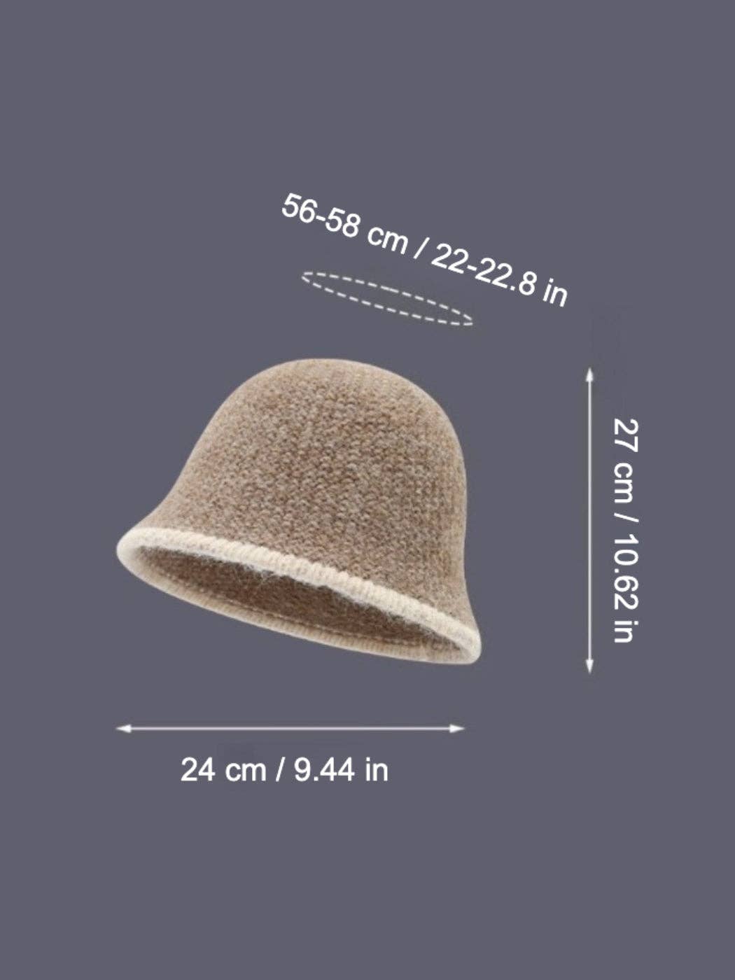 Funkyrel® Atzbranding Limited - Wholesale Bucket Hat - Women's - Haila - Color-Block Knitted Bucket Hat for Women7