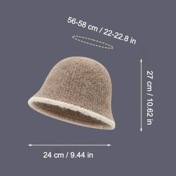 Funkyrel® Atzbranding Limited - Wholesale Bucket hat – Women's - Haila - Color-Block Knitted Bucket Hat for Women7