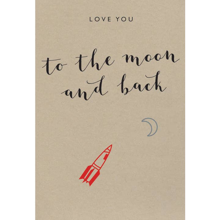 OL34 Love You To Moon & Back - Hand Finished Greeting Card for wholesale by Dyson Design