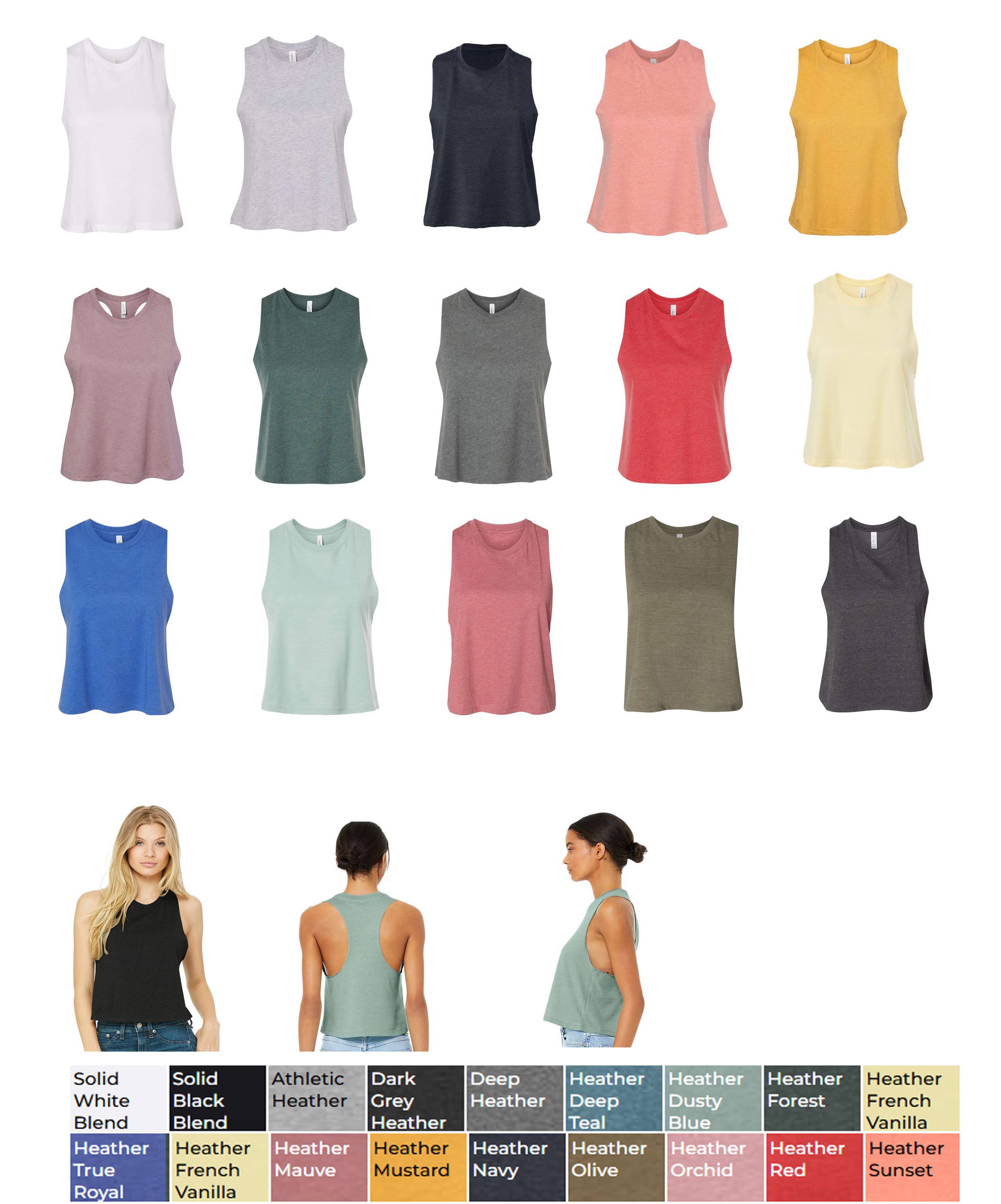 One Nine – wholesale Tank top – Women′s – Custom - Women's Racerback Crop Tank 6