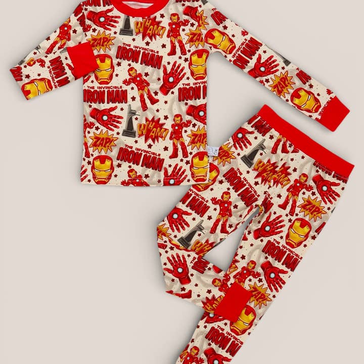 Superhero Iron bamboo 2 piece set pjs for wholesale by CEDDY & RIA