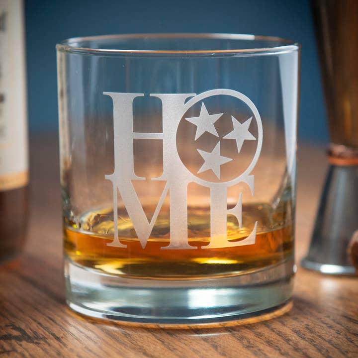 Tennessee Tristar "HOME" Whiskey Glass for wholesale by A to Z Imaging and Design