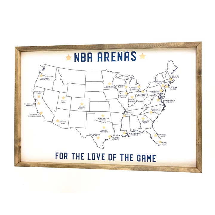 NBA Arena Map Pinboard for wholesale by Twelve Timbers