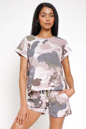 Mystree - Wholesale T-Shirt - Women's - 19132 Camo Print Top