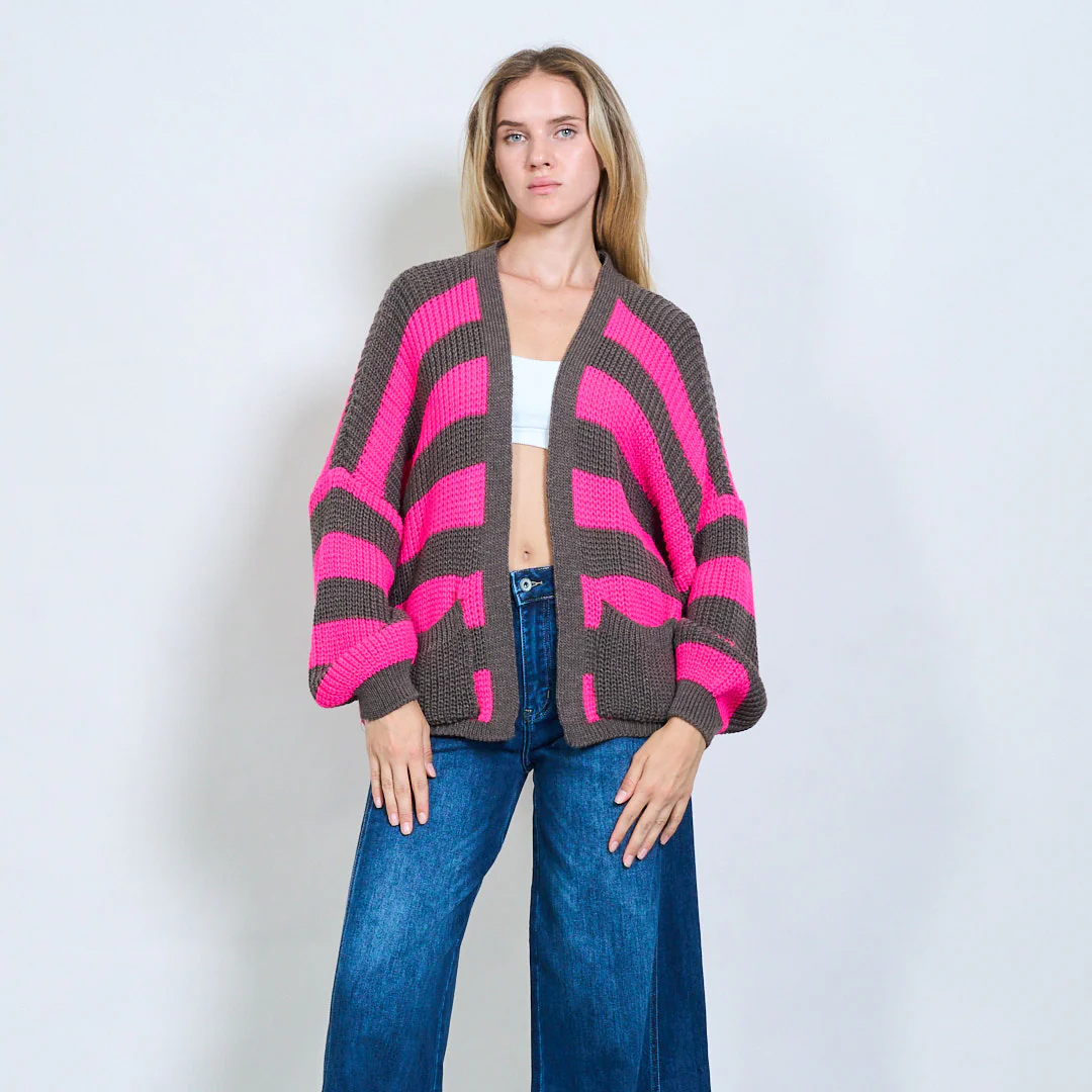 AMELÉ - Wholesale Cardigan - Women's - Oversized striped cardigan3
