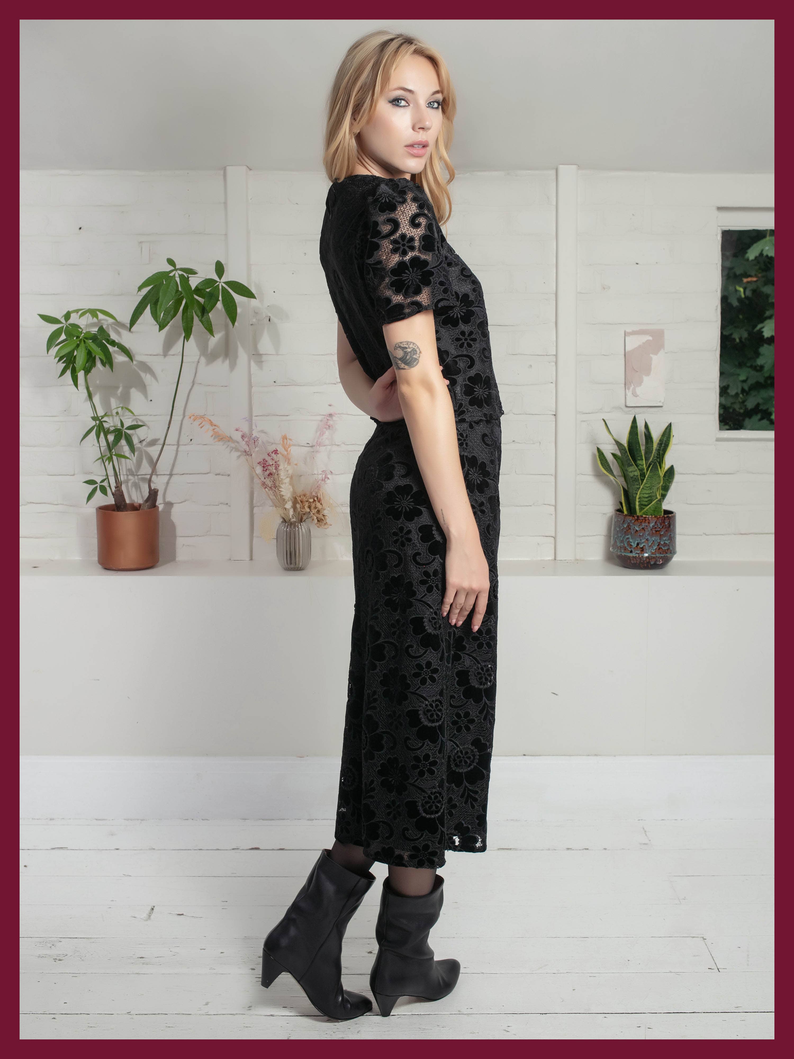 Black Corinne Lace Top for wholesale on Faire1