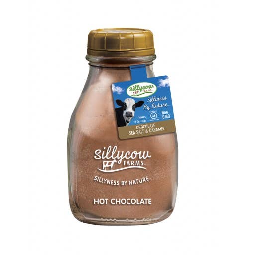 Sillycow Farms - Wholesale Hot Cocoa Mix/Kit - Chocolate Caramel & Sea Salt Hot Cocoa Mix 16.9 oz Bottle