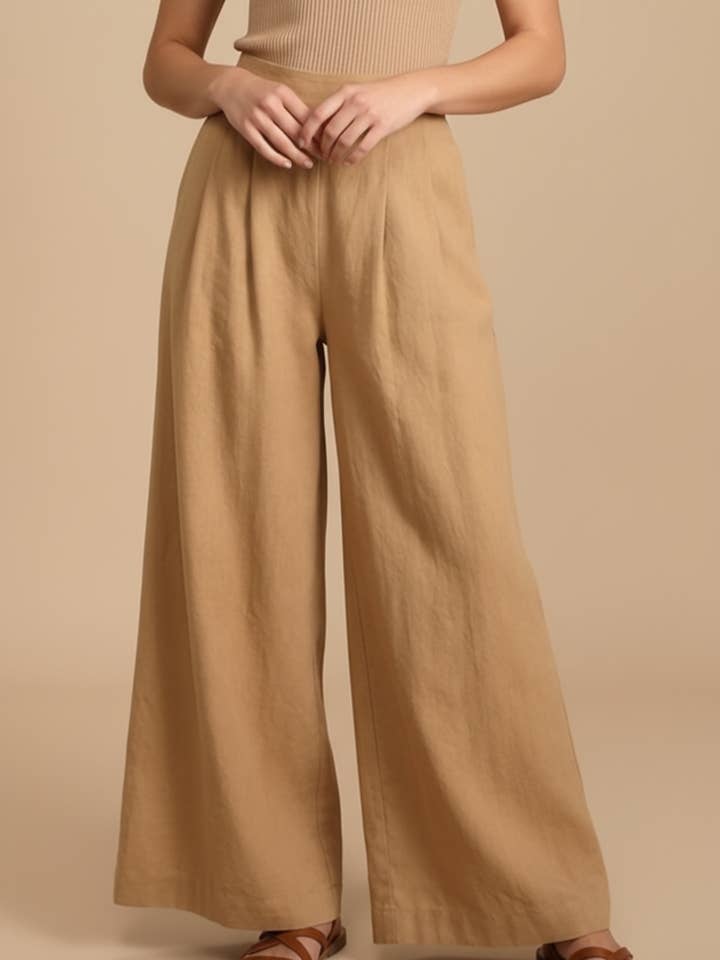 SOP1110 High Waist Elastic Back Wide Leg Pants for wholesale by Heyson