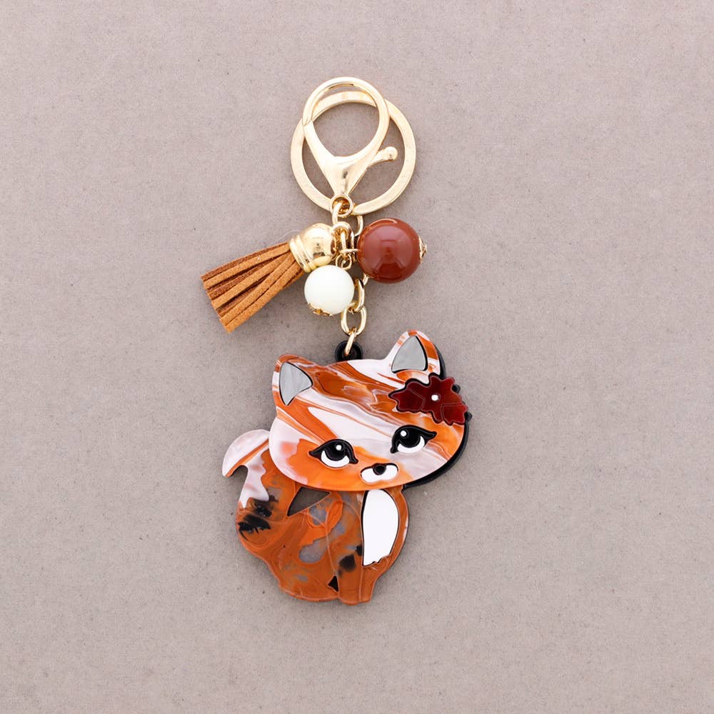 Sonata - Wholesale Snap Jewelry - Resin Cat Keychain1
