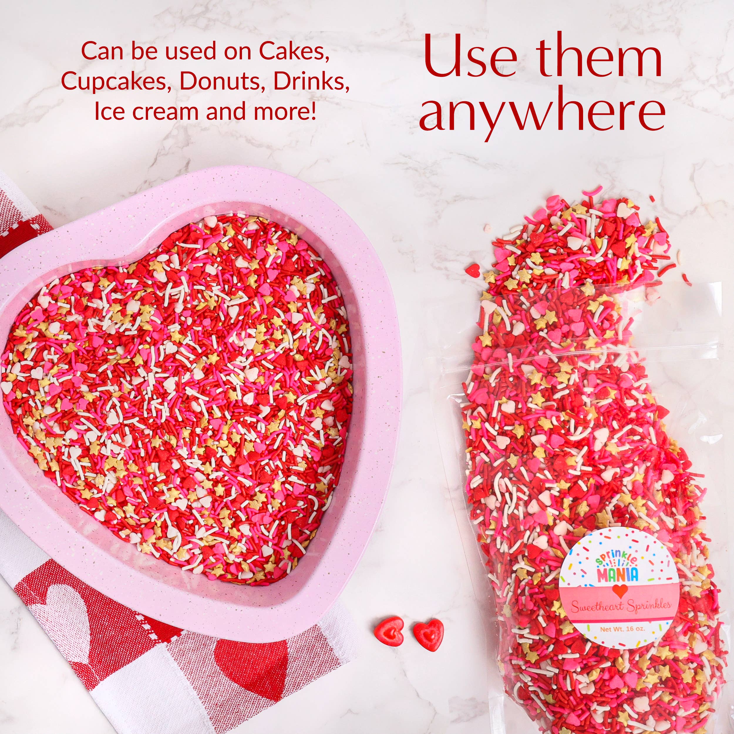 Sprinklemania - Wholesale Sprinkles - Sprinklemania Sprinkles : Sweetheart Blend, 16oz Bag3