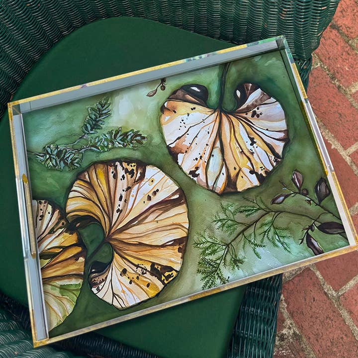 A Fall Walk Acrylic Tray for wholesale by By Robin Raymond