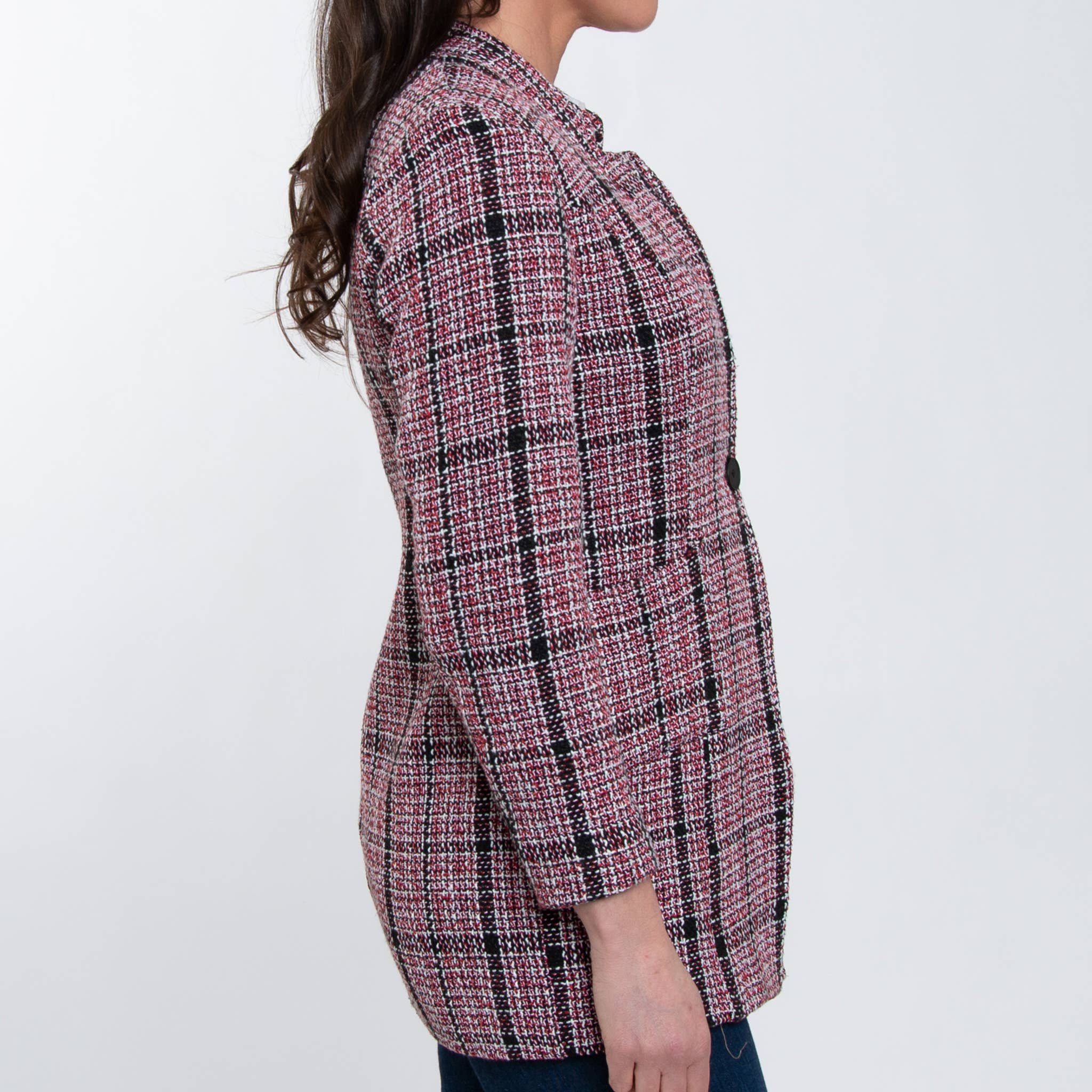 Elsie & Zoey - Wholesale Blazer - Women's - SALE - 6 Piece Lyra Plaid Long Boucle Blazer Assortment1