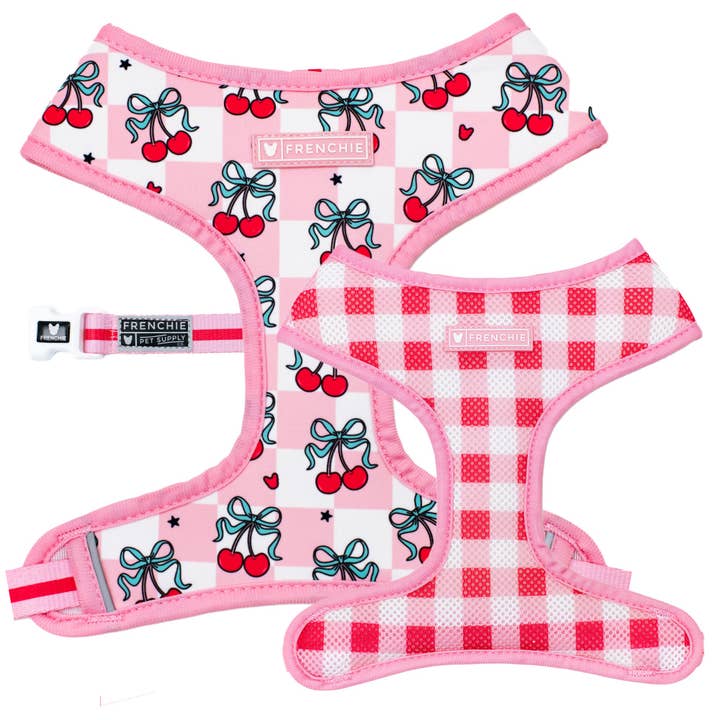 Frenchie Duo Reversible Harness - Cherries Red for wholesale by Frenchie
