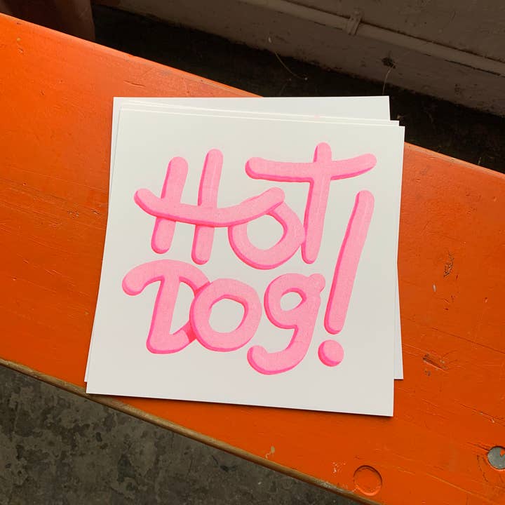 Alex Luciano - Wholesale Art Print - Hot Dog! Riso Print
