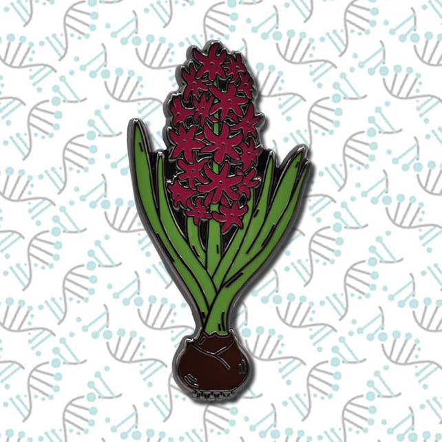 Spilla smaltata dura a forma di fiore di giacinto per la vendita all'ingrosso da parte di Clayton Jewelry Labs