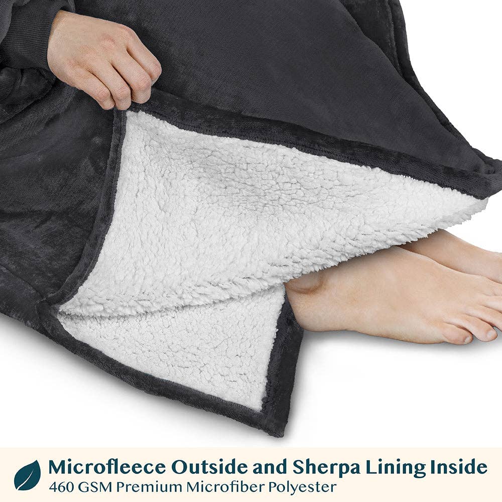 Pavilia - Wholesale Hoodie - Women's - Chest Pocket Sherpa Hoodie Blanket - Patch Pocket (Regular / Long)119