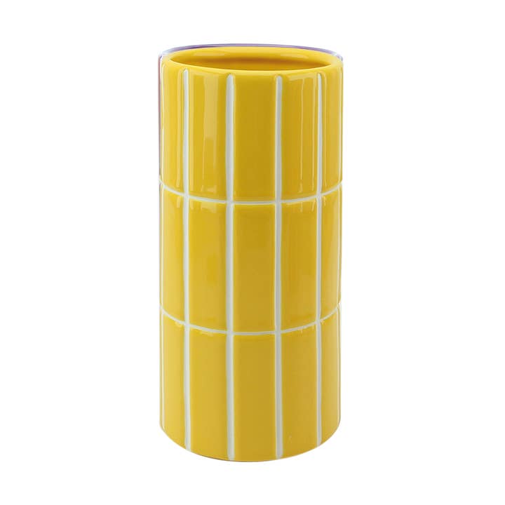 Vase carrelage jaune D10,5 H23cm pour la vente par Opjet Paris
