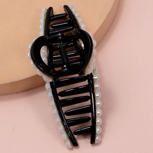JOSSLYN by wall to wall - Wholesale Hair Clip - Women's - CLASSIC PEARL HAIR CLAW CLIPS | 40H738